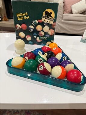 Billiard Ball Set & Acrylic Pool Rack